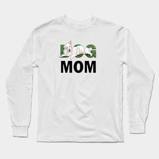 DOG MOM - golden retriever (white) oil painting word art Long Sleeve T-Shirt